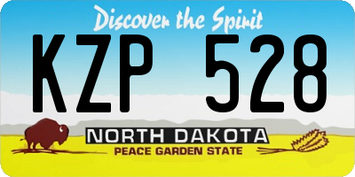 ND license plate KZP528