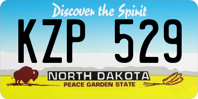 ND license plate KZP529