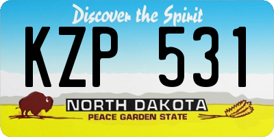 ND license plate KZP531