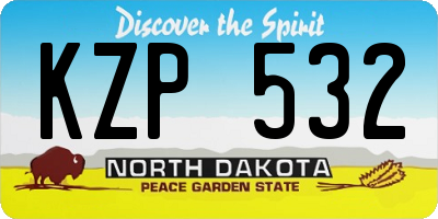 ND license plate KZP532
