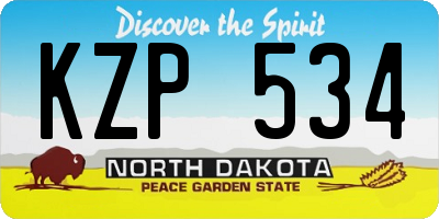 ND license plate KZP534