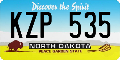 ND license plate KZP535