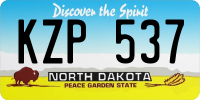 ND license plate KZP537
