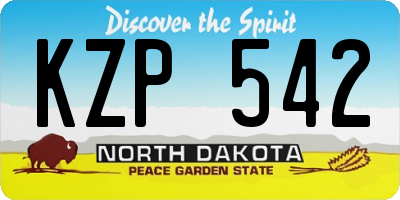 ND license plate KZP542