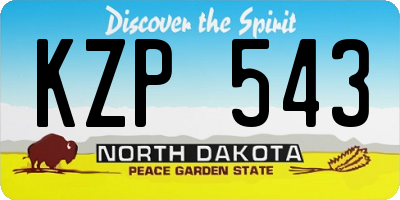 ND license plate KZP543