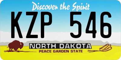 ND license plate KZP546