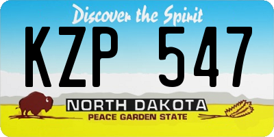 ND license plate KZP547