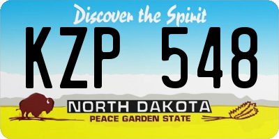 ND license plate KZP548