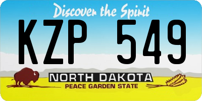ND license plate KZP549