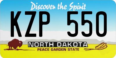 ND license plate KZP550