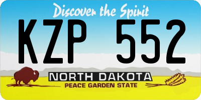 ND license plate KZP552