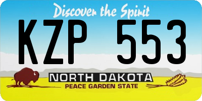 ND license plate KZP553