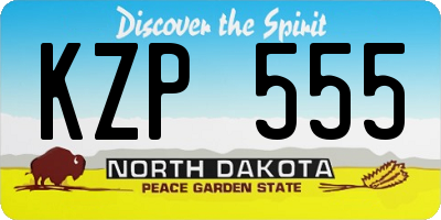 ND license plate KZP555