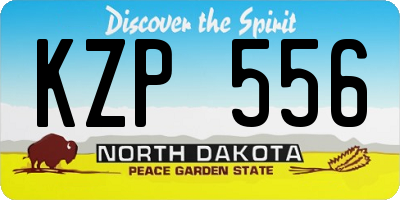 ND license plate KZP556