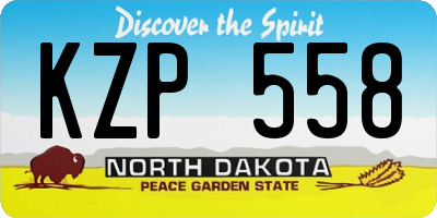ND license plate KZP558