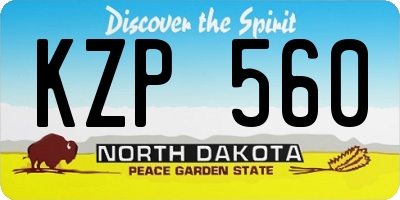 ND license plate KZP560