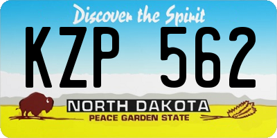 ND license plate KZP562
