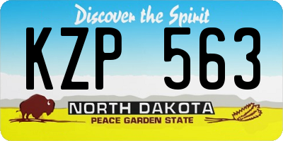 ND license plate KZP563