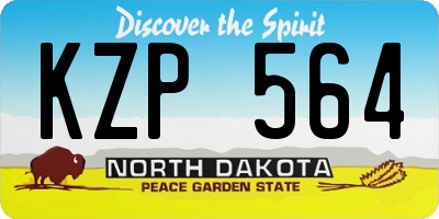 ND license plate KZP564