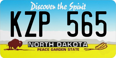 ND license plate KZP565
