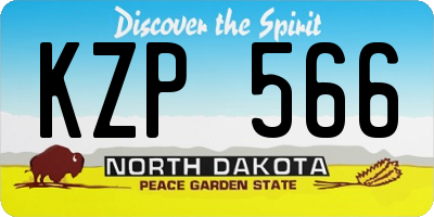 ND license plate KZP566