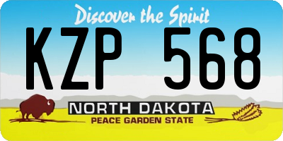 ND license plate KZP568