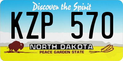 ND license plate KZP570