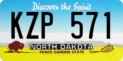 ND license plate KZP571