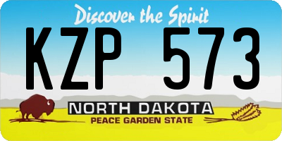 ND license plate KZP573