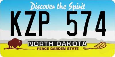 ND license plate KZP574