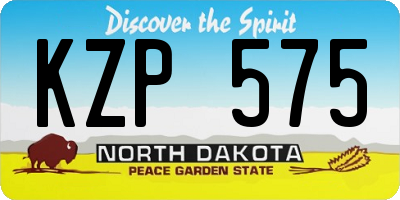 ND license plate KZP575