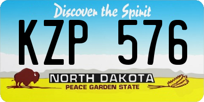 ND license plate KZP576