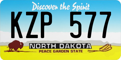 ND license plate KZP577