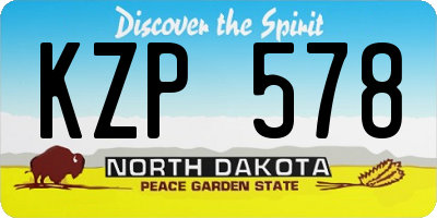 ND license plate KZP578