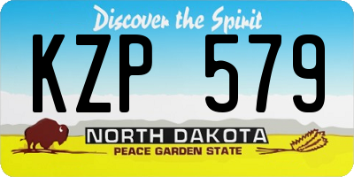 ND license plate KZP579