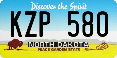 ND license plate KZP580