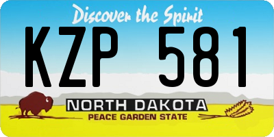 ND license plate KZP581