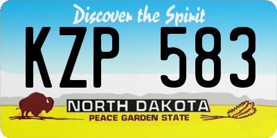 ND license plate KZP583