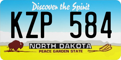 ND license plate KZP584