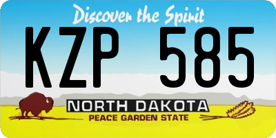 ND license plate KZP585