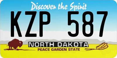 ND license plate KZP587