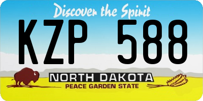 ND license plate KZP588