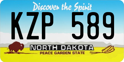 ND license plate KZP589