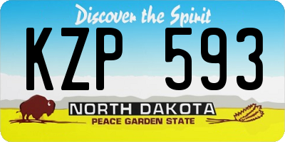 ND license plate KZP593