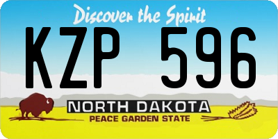 ND license plate KZP596