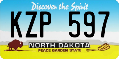ND license plate KZP597