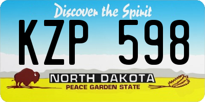 ND license plate KZP598