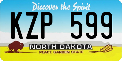 ND license plate KZP599