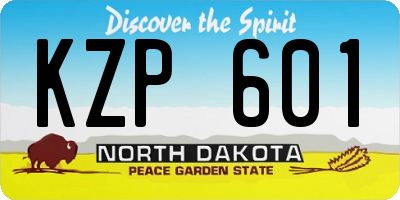 ND license plate KZP601