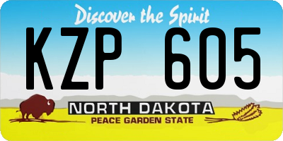 ND license plate KZP605